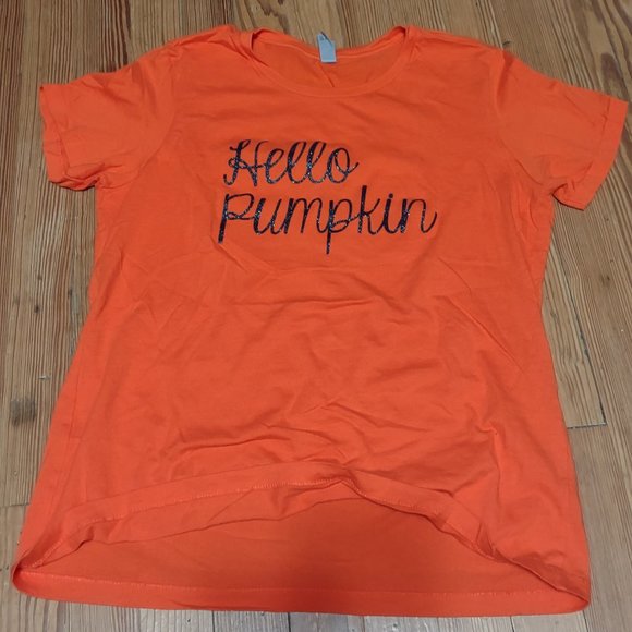 HELLO PUMPKIN Halloween T-Shirt Womens XL - Picture 1 of 4